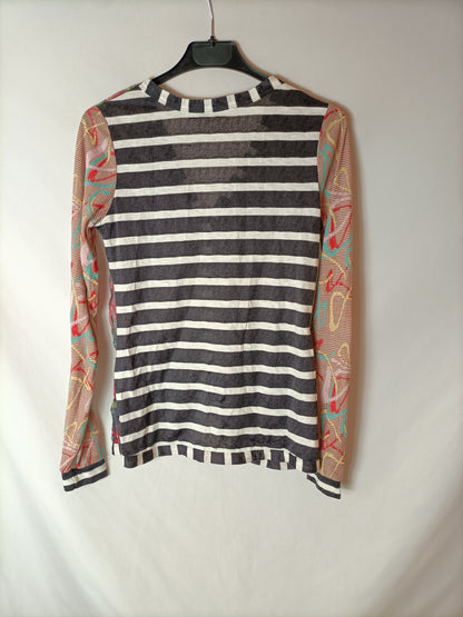 ASIMETRICO. Top/rebeca doble textura T.m