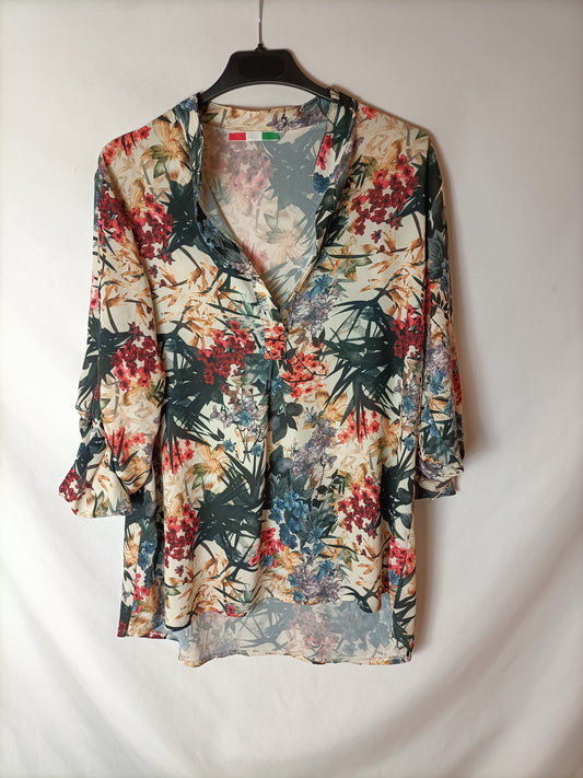 OTHERS. Beige floral blouse Your (s/m)