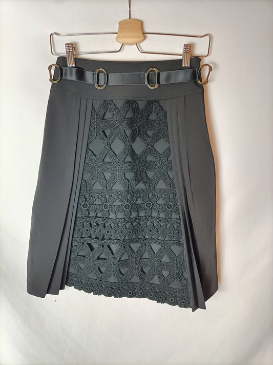 SAVE THE QUENN. Black skirt with waist detail Tm