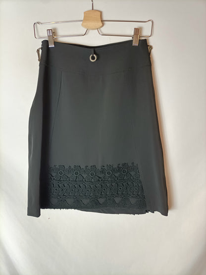 SAVE THE QUENN. Black skirt with waist detail Tm