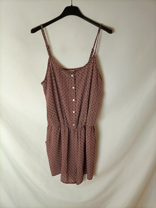 RENATTA&amp;GO. Printed burgundy jumpsuit. TS/M
