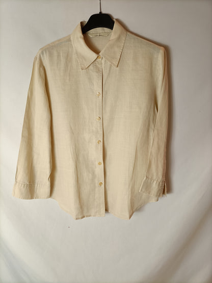 OTHERS. Beige linen-effect blouse. TS