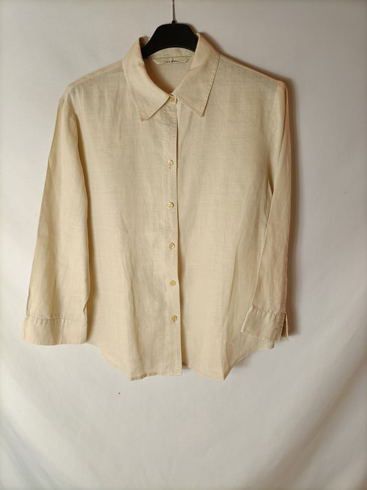 OTHERS. Beige linen-effect blouse. TS