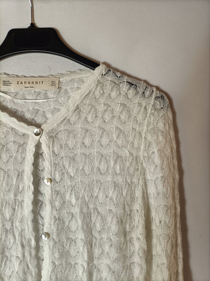 ZARA. Rebeca hilo blanco roto. T S