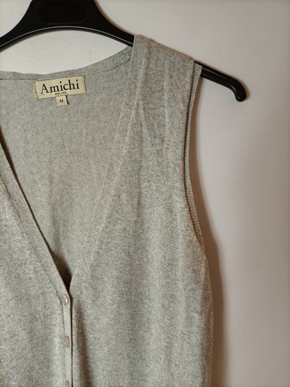 AMICHI. Chaleco gris algodón. T M