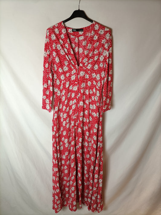 ZARA. Red printed shirt dress. TS