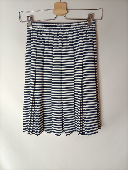 SERGE LAURENT. Striped pleated skirt. Size 14