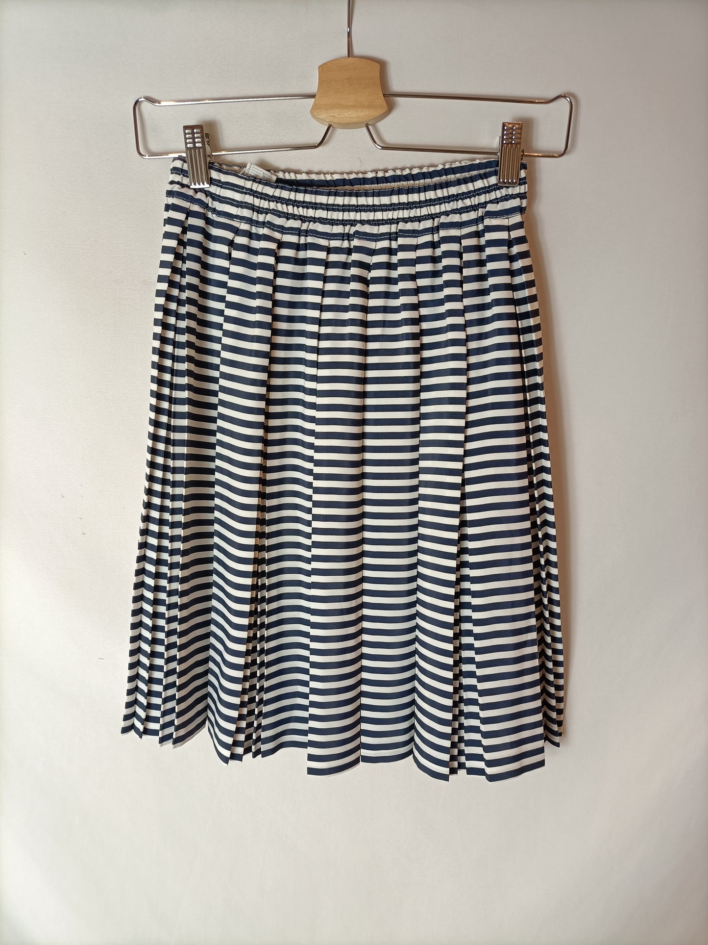 SERGE LAURENT. Striped pleated skirt. Size 14
