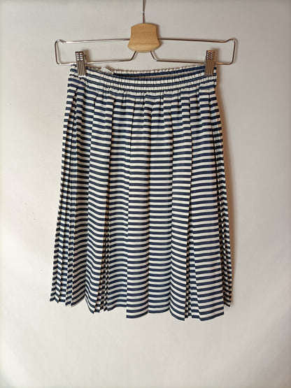 SERGE LAURENT. Striped pleated skirt. Size 14
