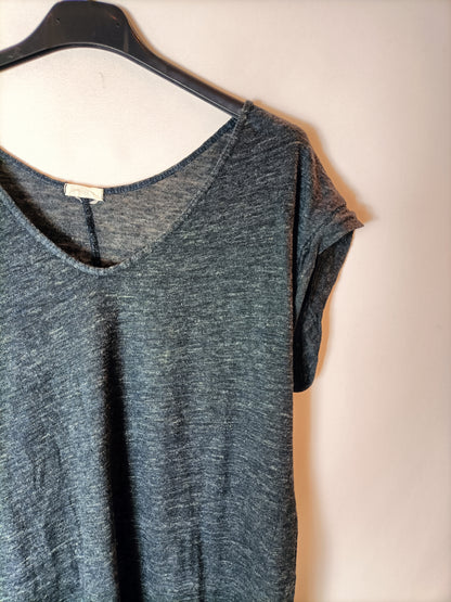 OYSHO. Camiseta gris jaspeada. T M