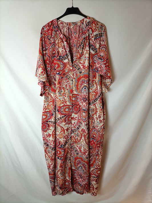 BUGANVILIA. Vestido camisero amebas T.u(3xl)