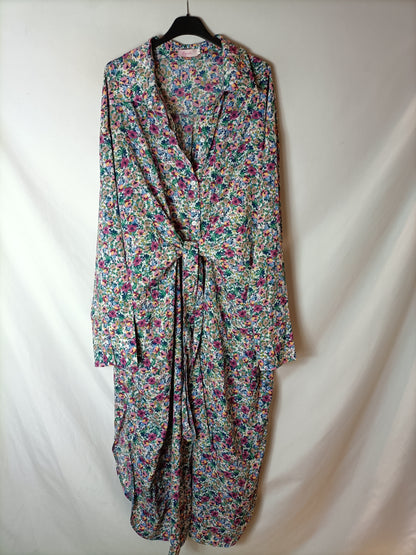 BUGANVILIA. White floral shirt dress (3XL)