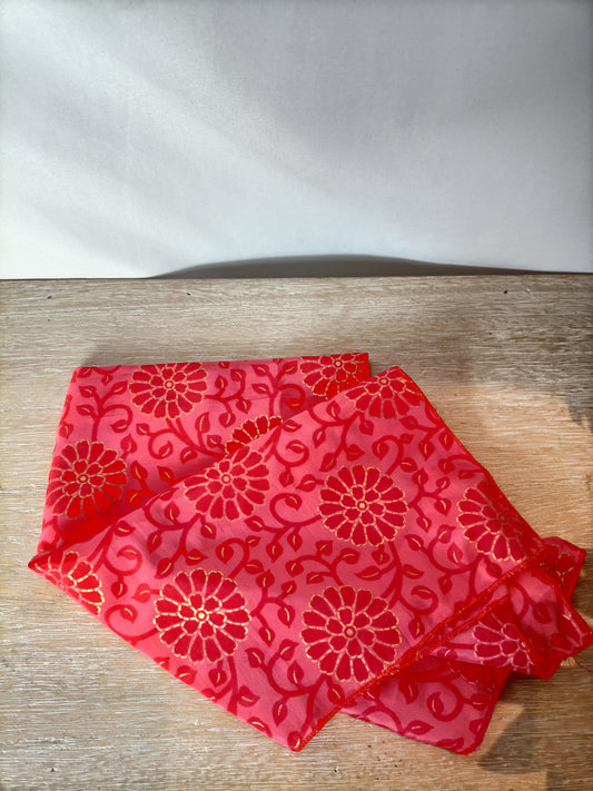 BOUGAINVILIA. Pink silk floral scarf