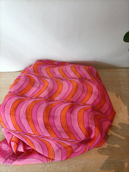 BUGANVILIA. Silk striped pareo