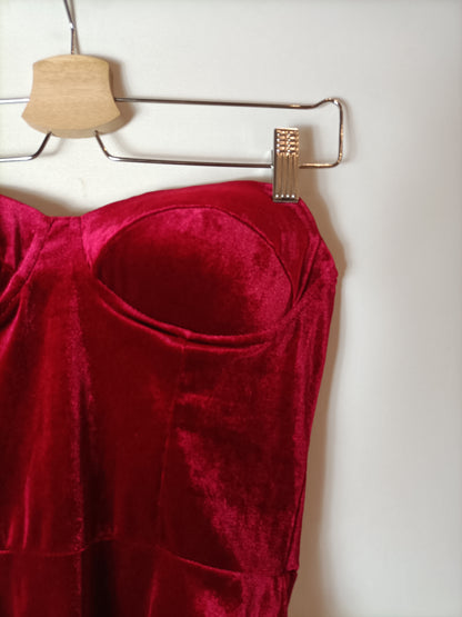 SHEIN. Body rojo terciopelo T.s