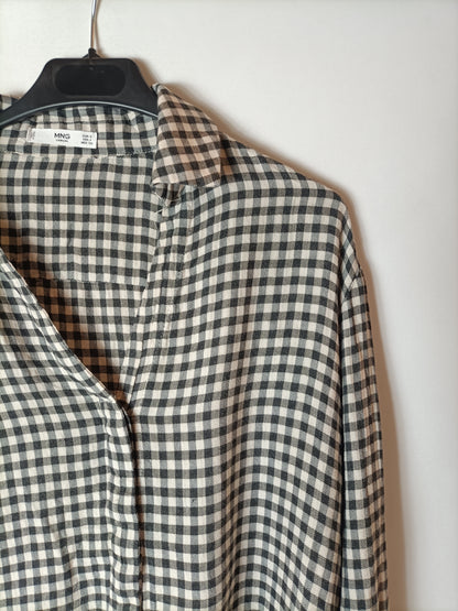MANGO. Blusa cuadros vichí T.s