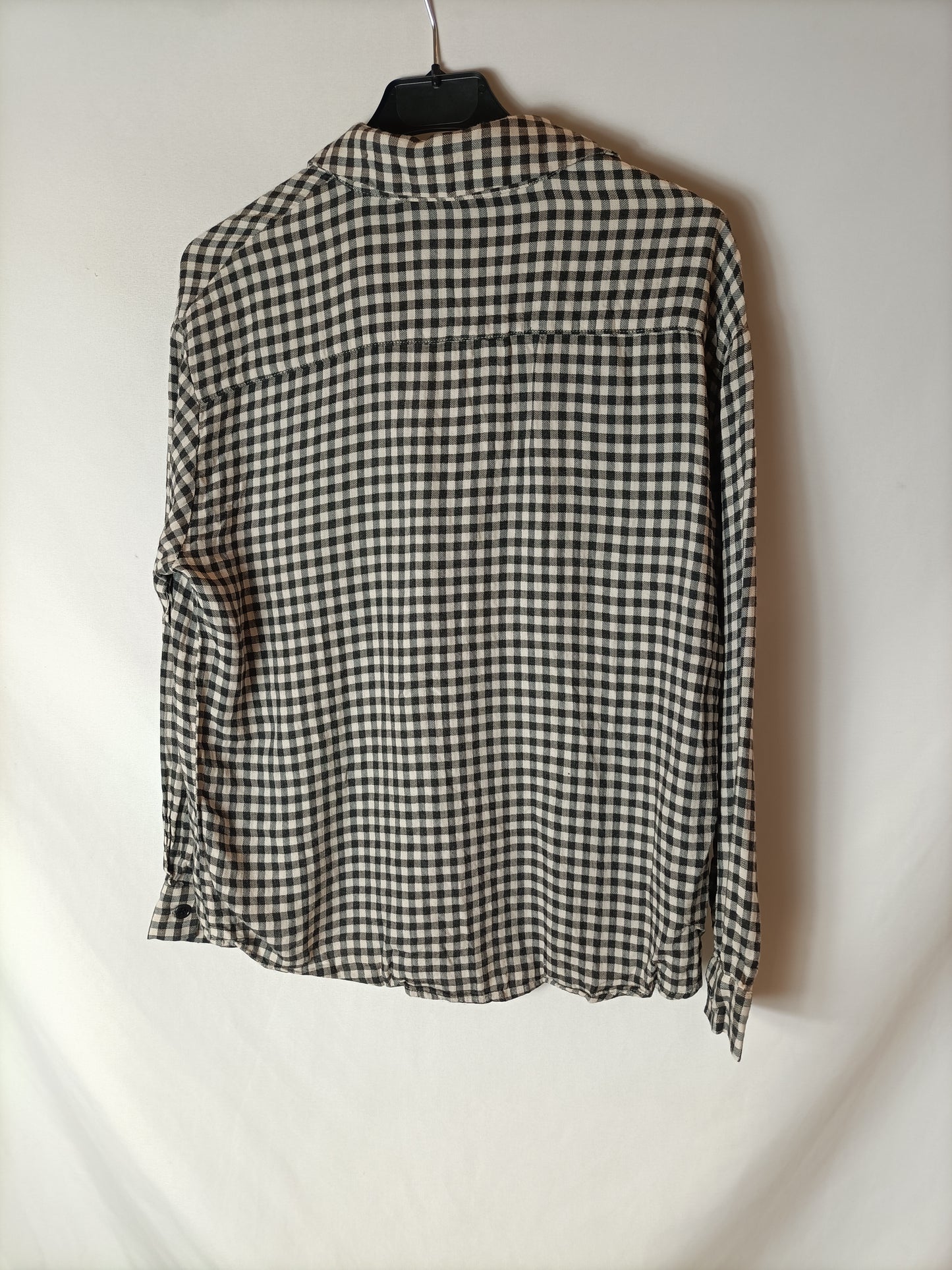 MANGO. Blusa cuadros vichí T.s