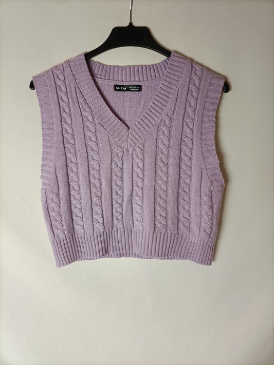 SHEIN. Lilac Cable Knit Vest Ts