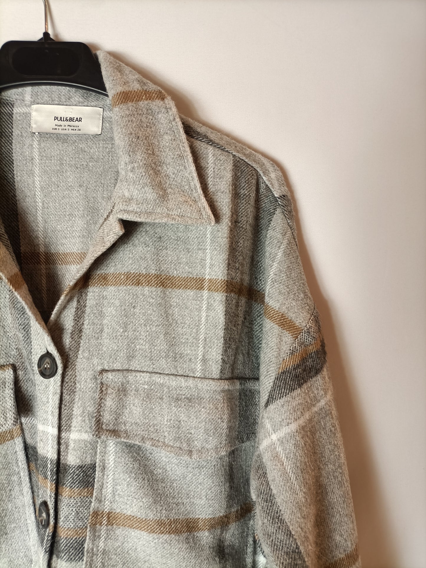 PULL&BEAR. sobrecamisa franela cuadros  T.xs