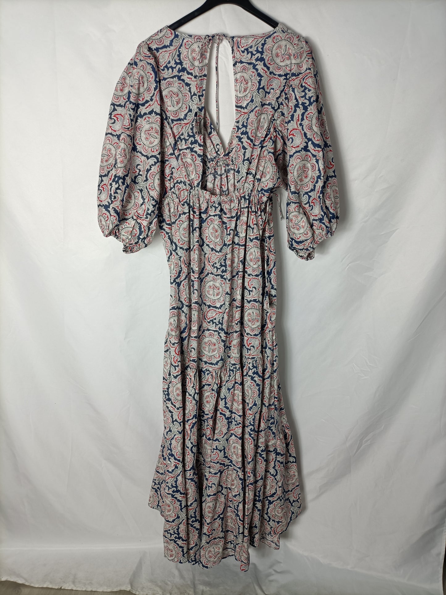 MANGO. Vestido azul estampado. T S