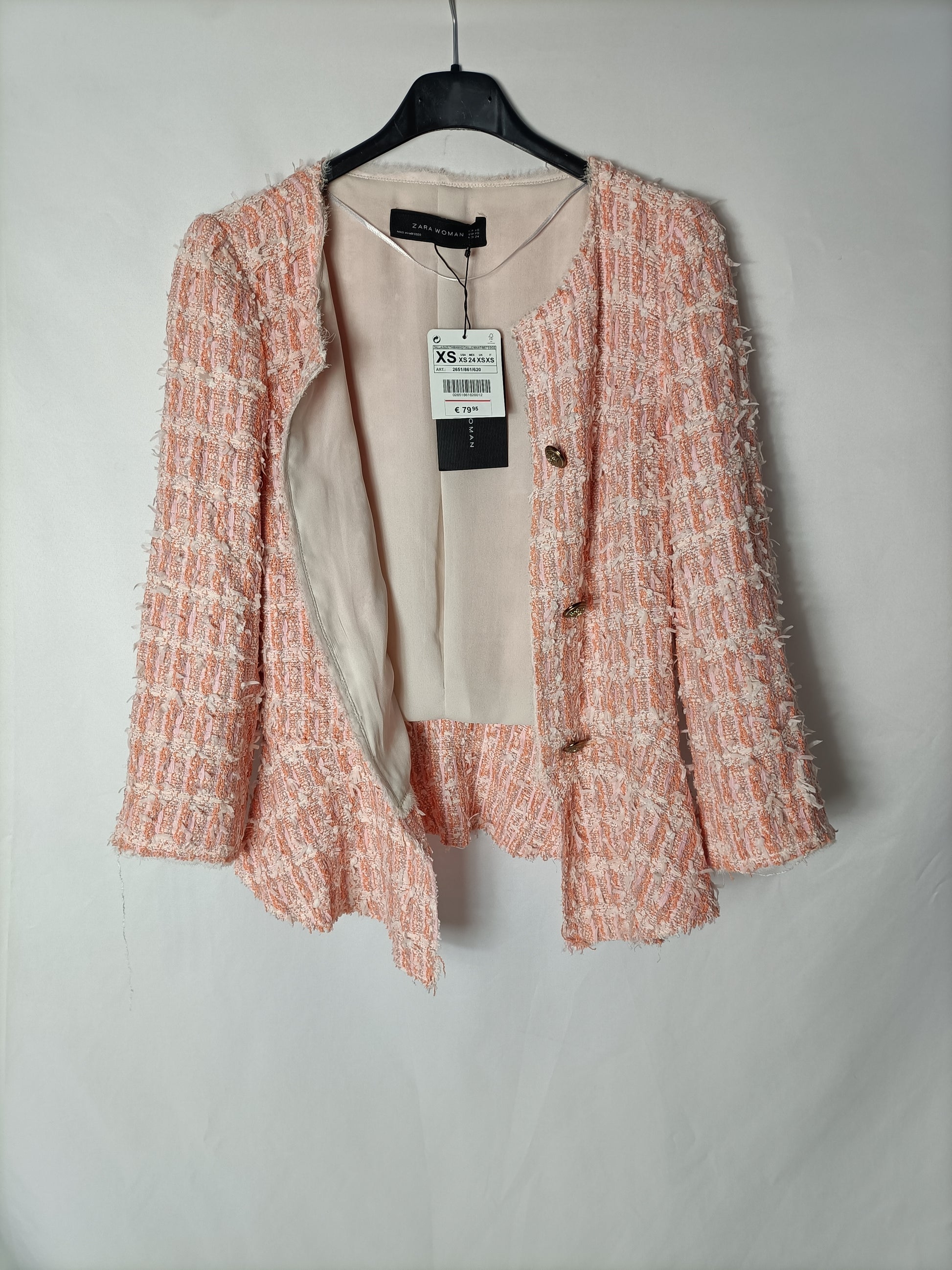 Chaqueta tweed naranjas y T XS – Hibuy market