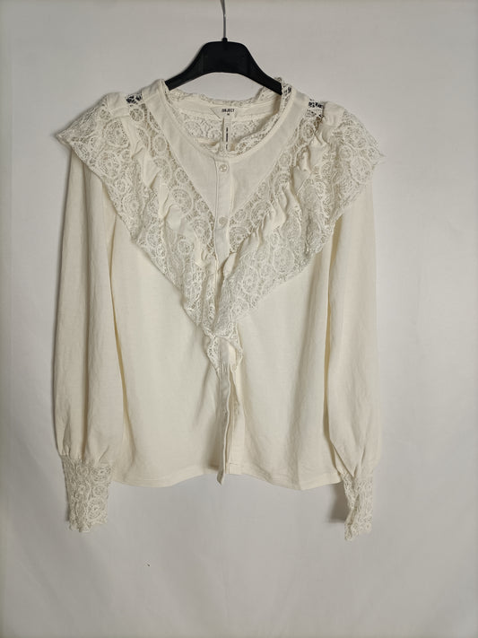 OBJECT.White lace blouse T.xs