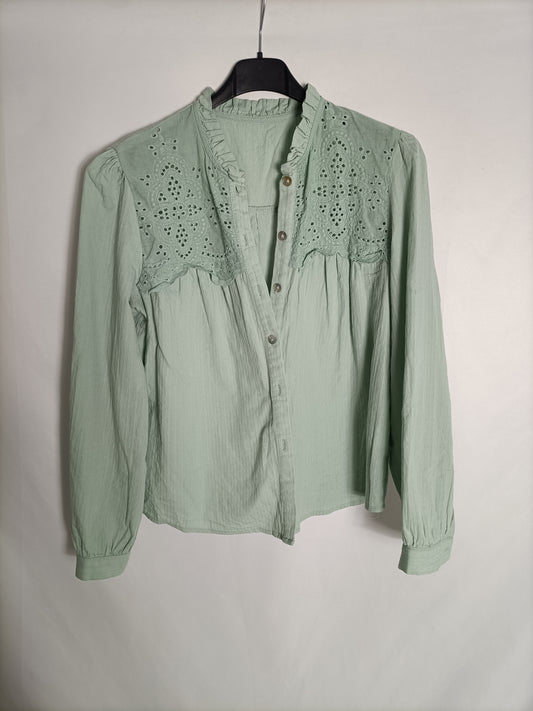 OTHERS.Pastel green blouse S.XS-S
