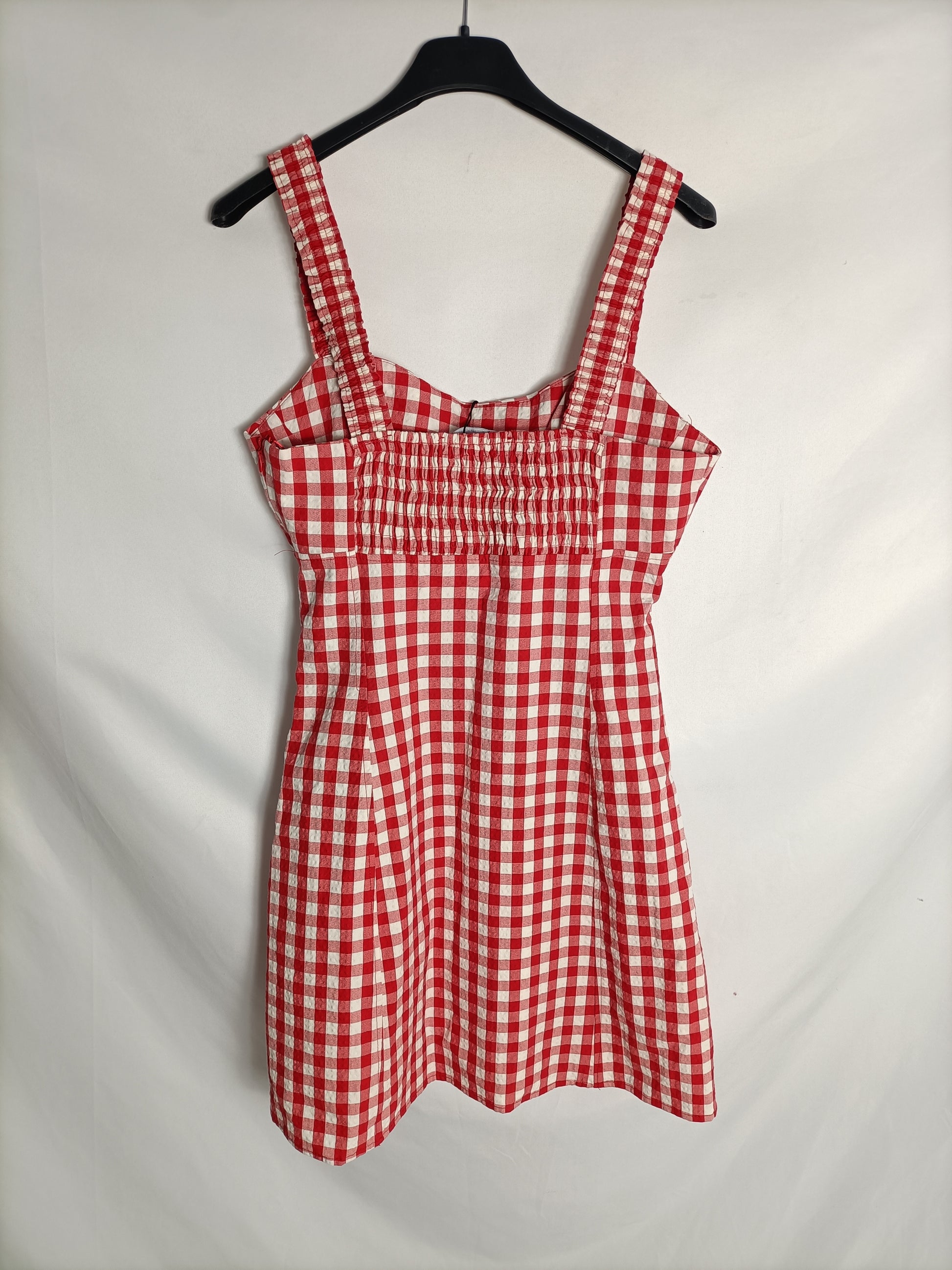 Vestido Cuadros Vestido Zara Negro Y Rojo Vestido Estampado