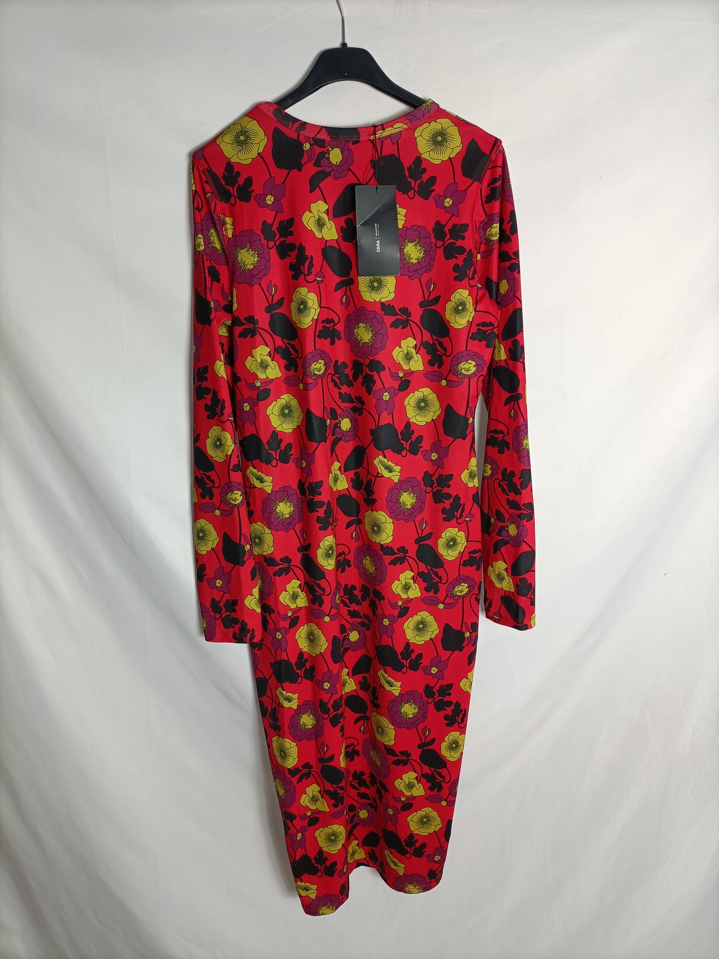 ZARA. Red printed lycra dress. TM