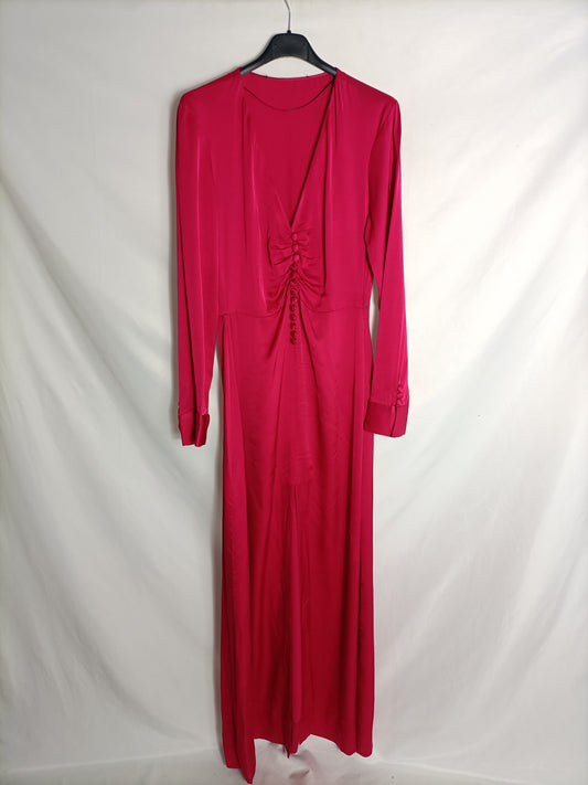 ZARA. Long fuscia dress T.XS