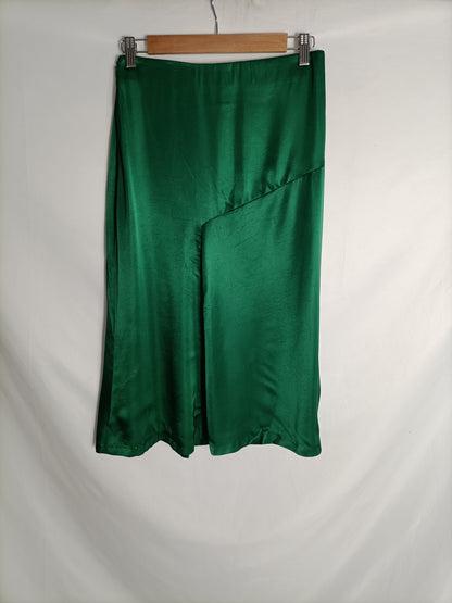 ZARA. Green Ts midi skirt