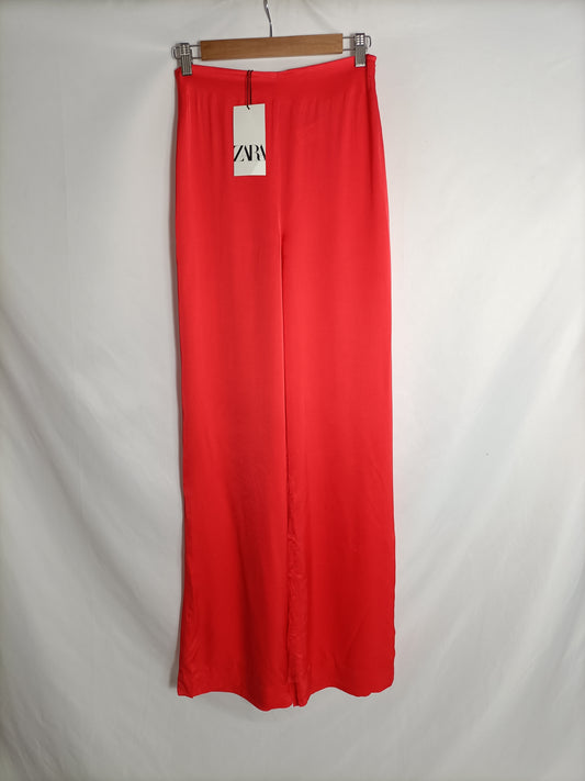 ZARA. Orange palazzo pants T.xs