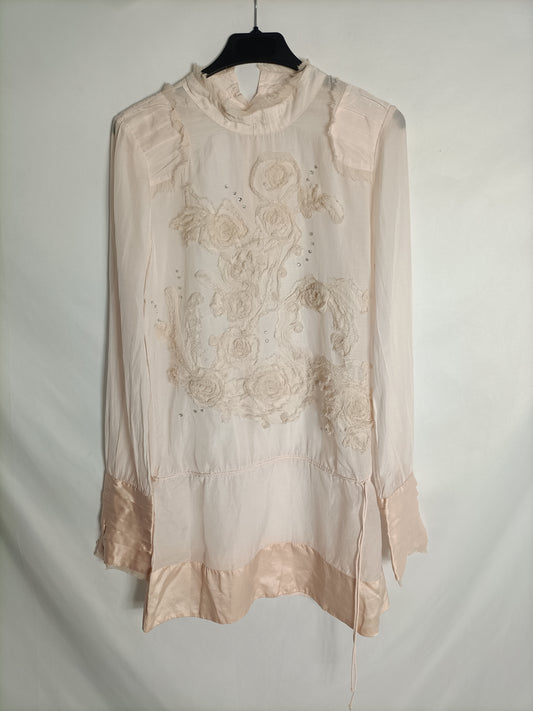 DAY. Pink floral fabric blouse Your(s)