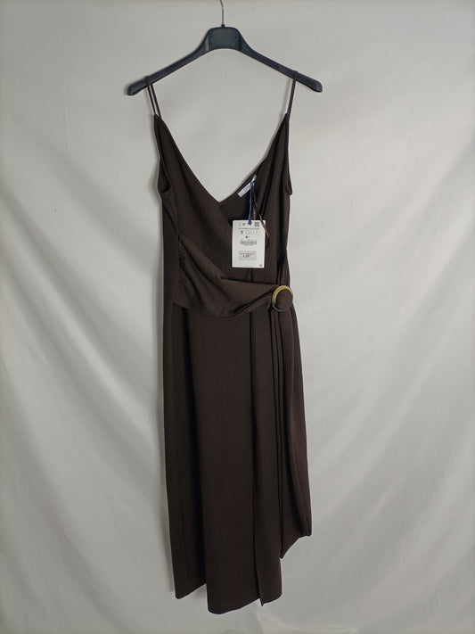 ZARA. Brown Ts wrap dress