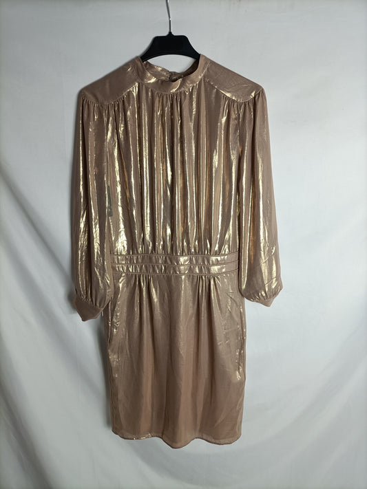 HOSS INTROPIA. Vestido nude brillante t. 36