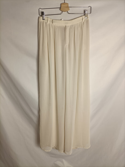 ZARA. Pantalón blanco fluido t. XS