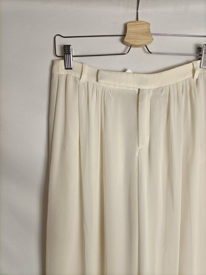 ZARA. Pantalón blanco fluido t. XS