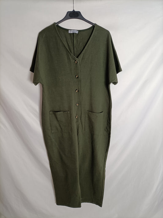 VALENTINE. Khaki tm long jumpsuit