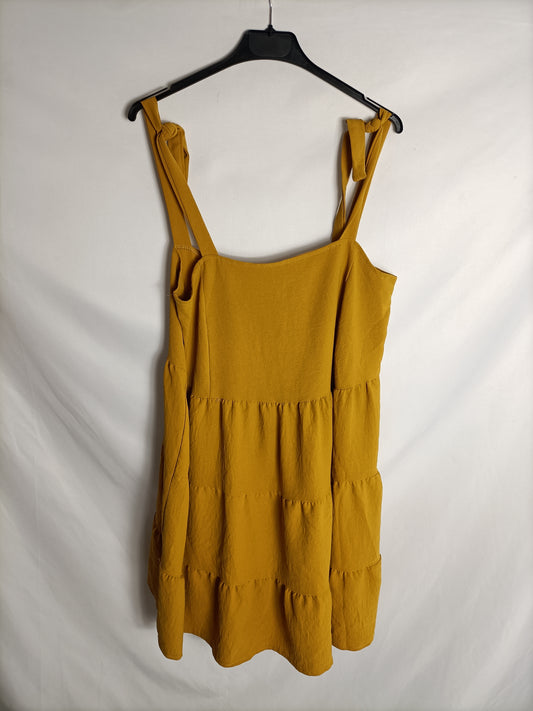 VALENTINA. Vestido de tirantes mostaza t. M