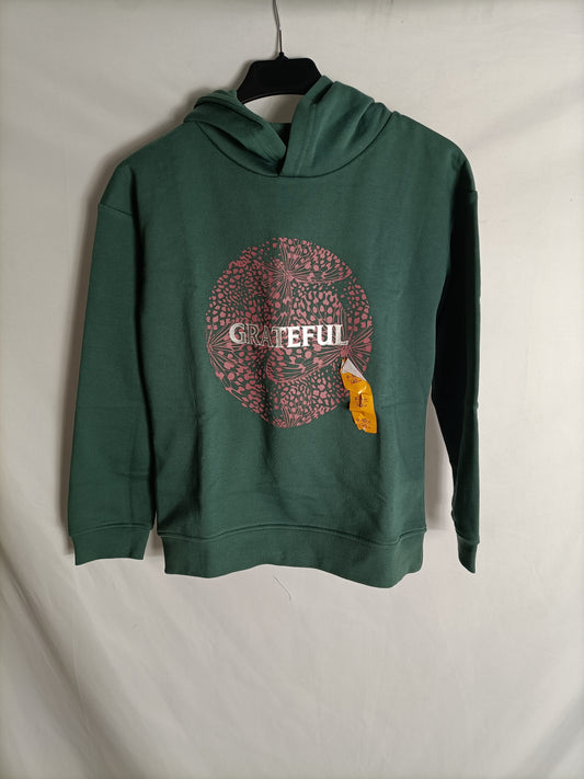 PRIMARK. Sudadera verde capucha T.9/10