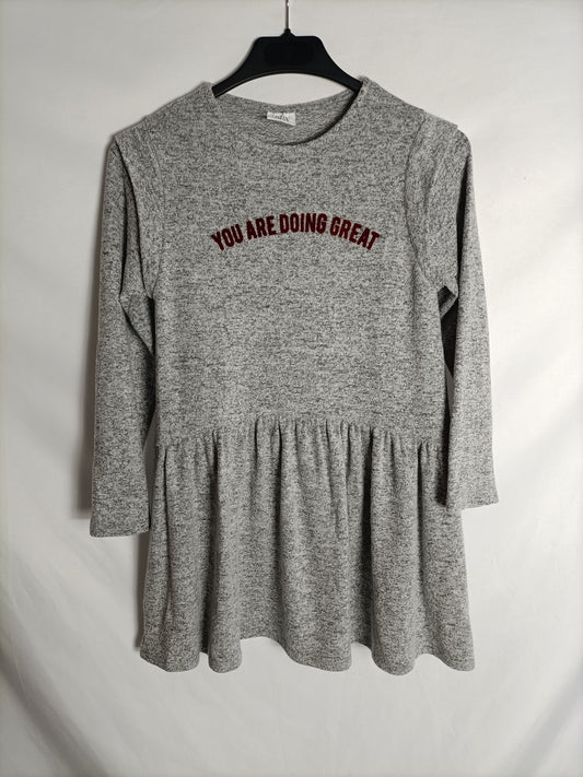 ZARA. Short mottled grey dress, size 9 years