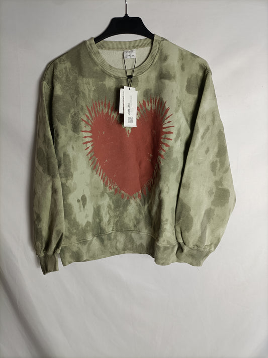 ZARA. Green tie-dye sweatshirt size 10