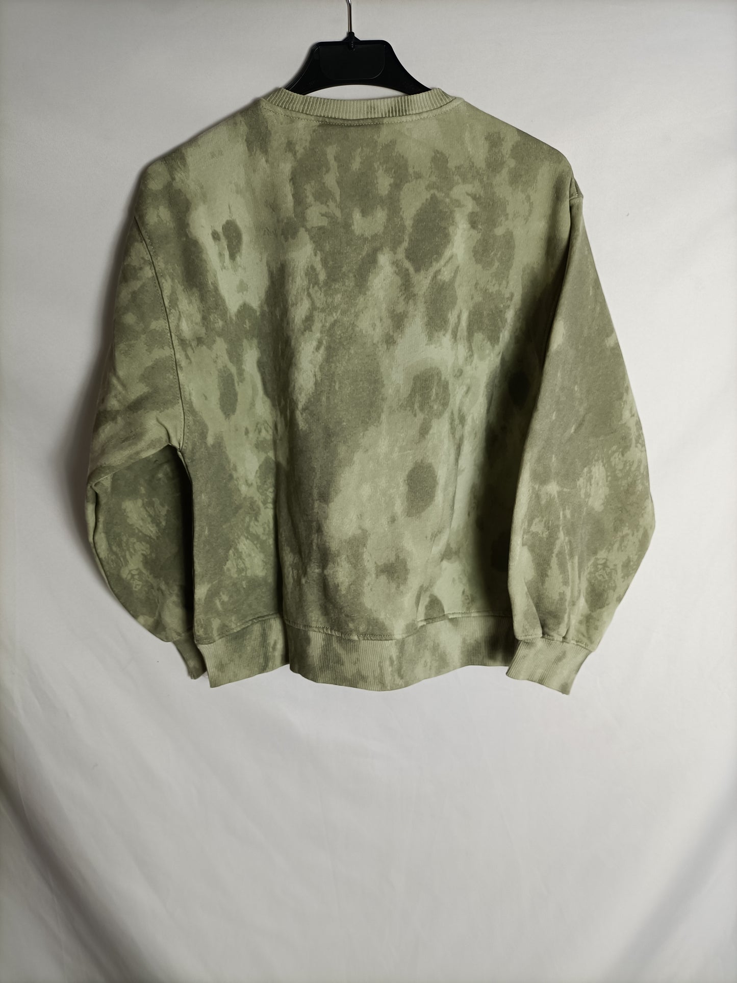 ZARA. Sudadera verde tie dye T.10