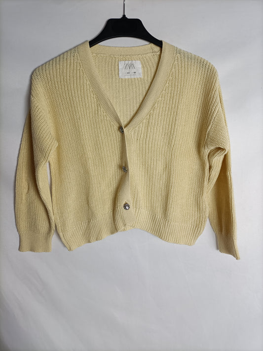 ZARA. Yellow buttoned cardigan, size 8-9 years