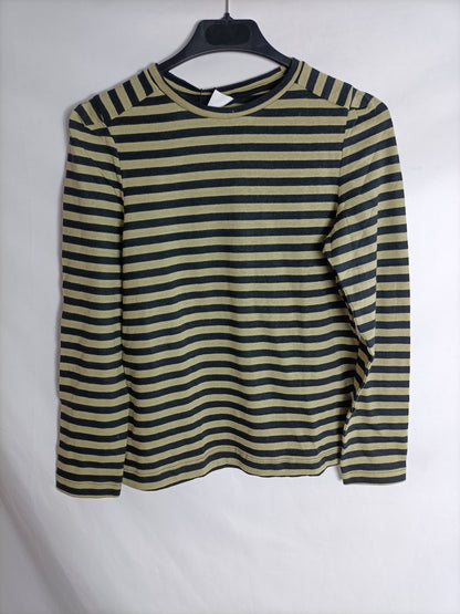 ZARA. Beige and black striped T-shirt, size 10 years