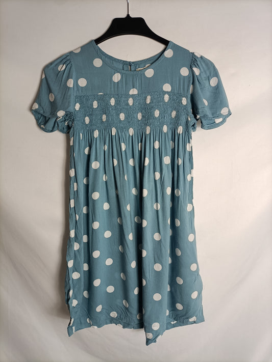 UNIT. Blue polka dot dress S.9-10