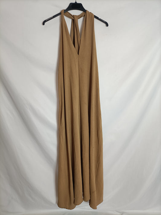 LUMINA. Camel-colored long dress Ts