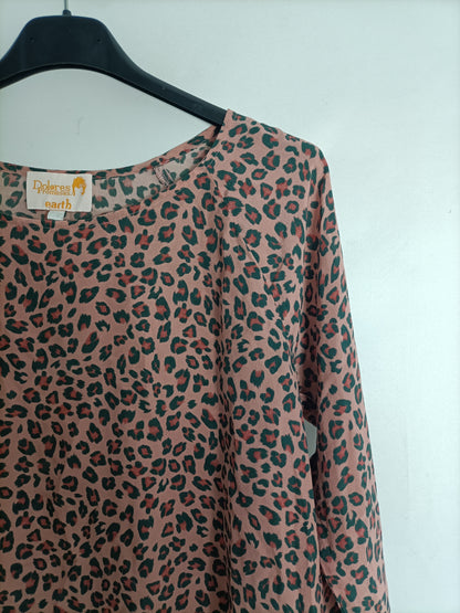 DOLORES PROMESAS. Blusa rosa print T.40(s)