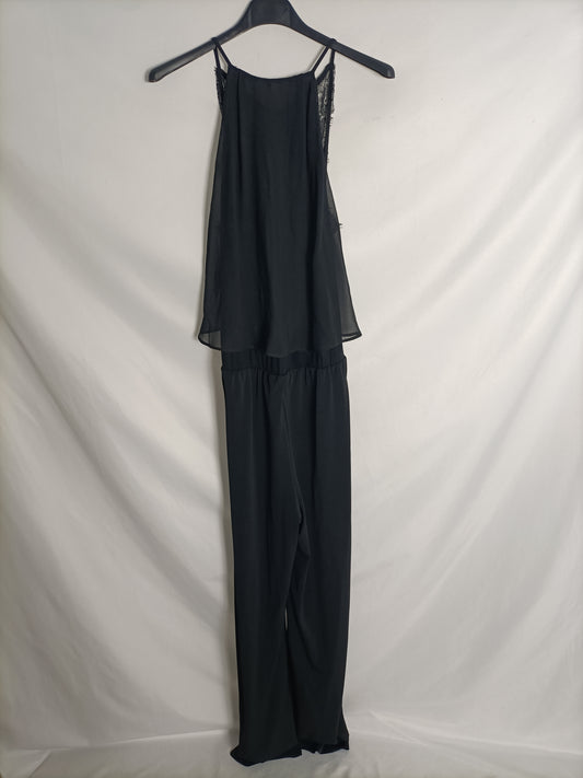 ZARA. Long black lace jumpsuit Ts