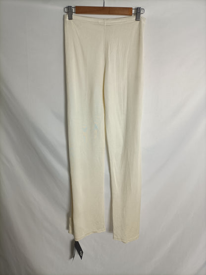 ELISA CORTÉS. Pantalón fluido champan T.38